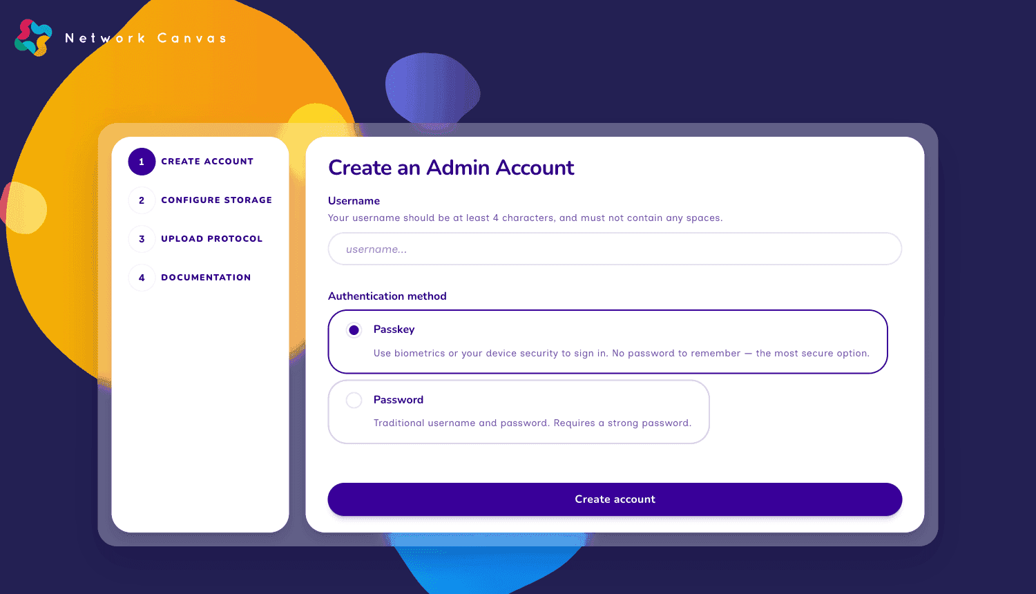 Create an admin account