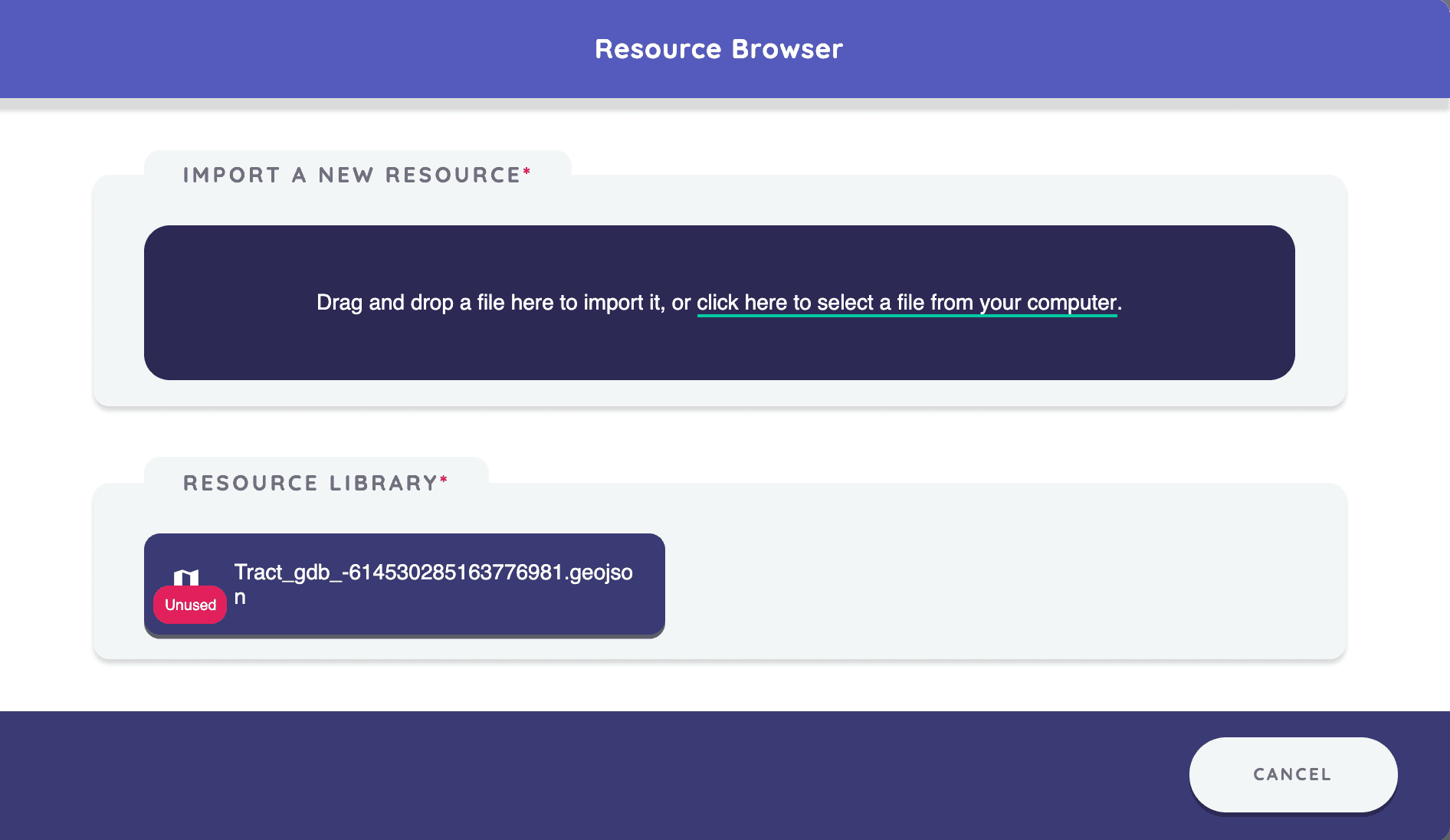 Upload a GeoJSON file